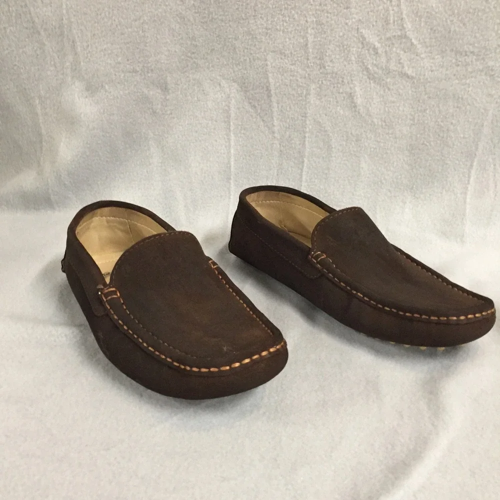 Tods Gommino Mens Suede Driving Shoes Dark Brown Suede Loafers Size 42